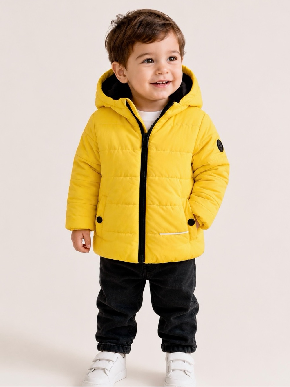 Michael Kors Bright Yellow Quilted Toddler Puffer Jacket Size 24 M